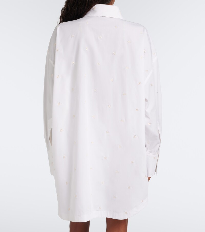 Embroidered cotton-blend poplin shirt