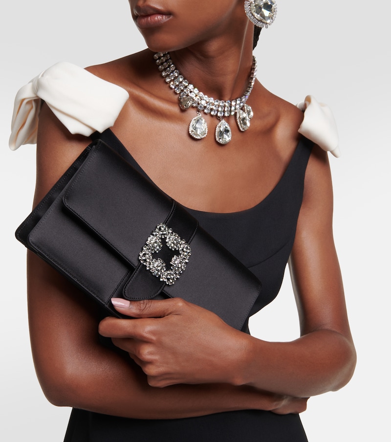 Capri embellished satin clutch