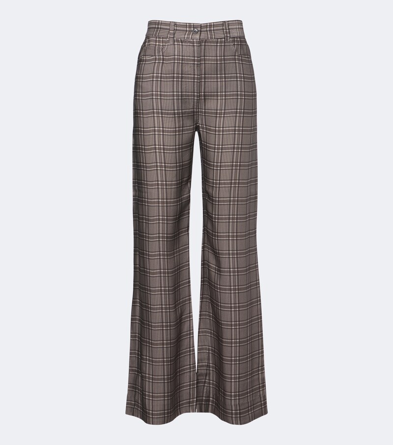 Checked wide-leg pants