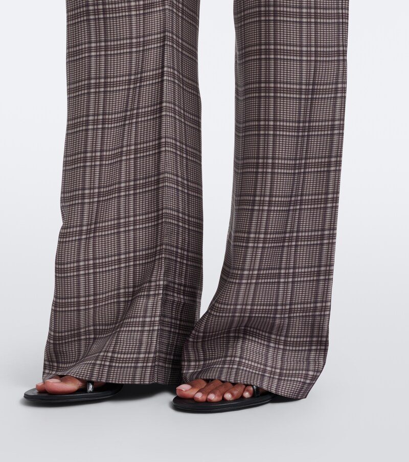 Checked wide-leg pants