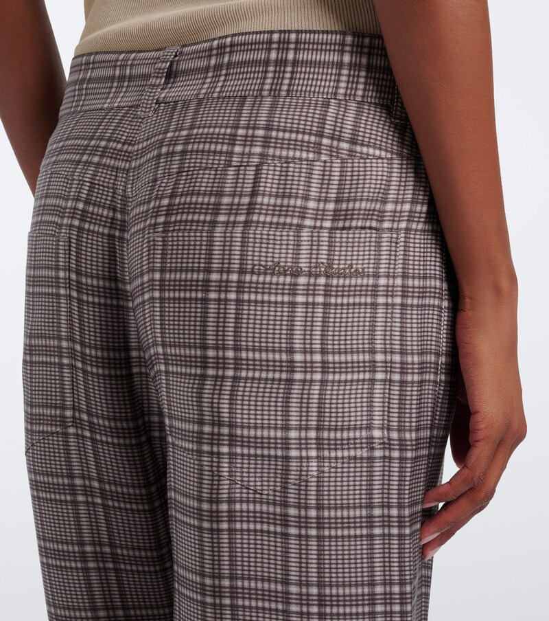 Checked wide-leg pants