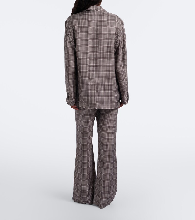 Checked wide-leg pants