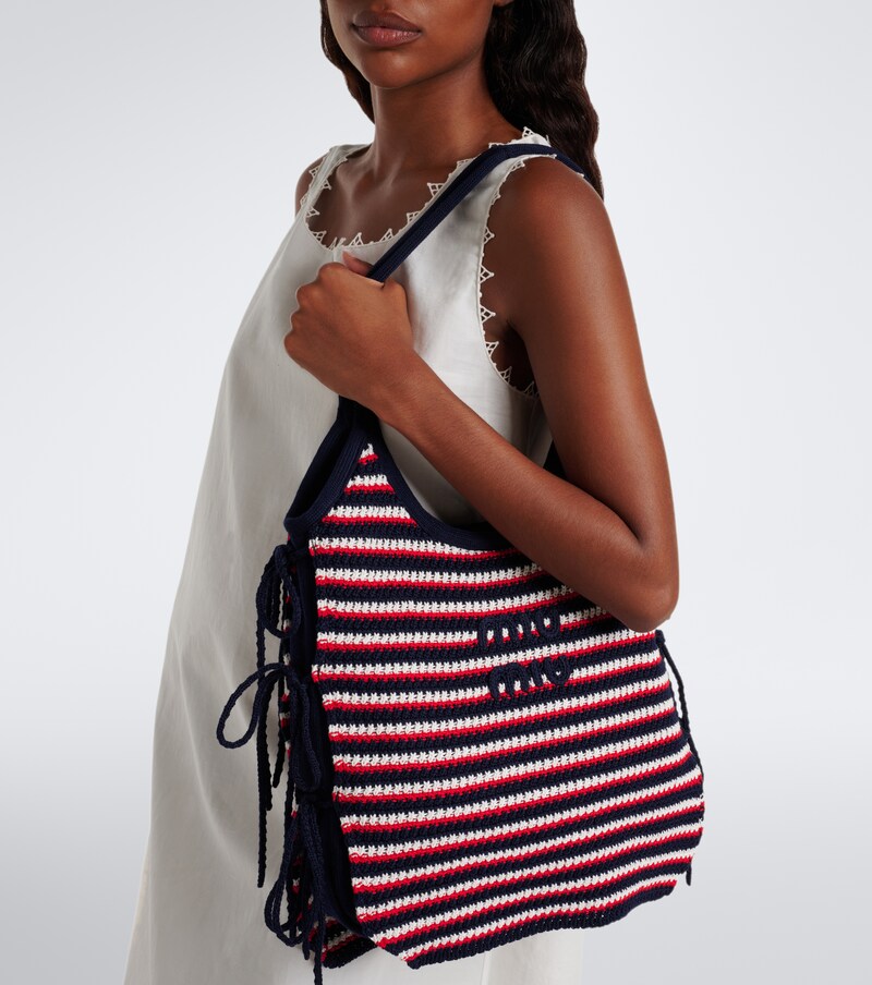 Ivy crochet striped shopper