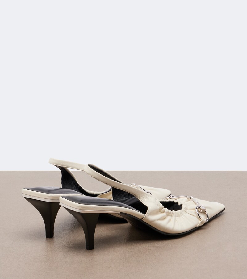 Vittoria Horsebit leather slingback pumps