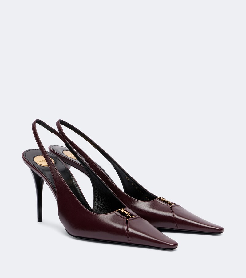 Babylone Breteuil leather slingback pumps