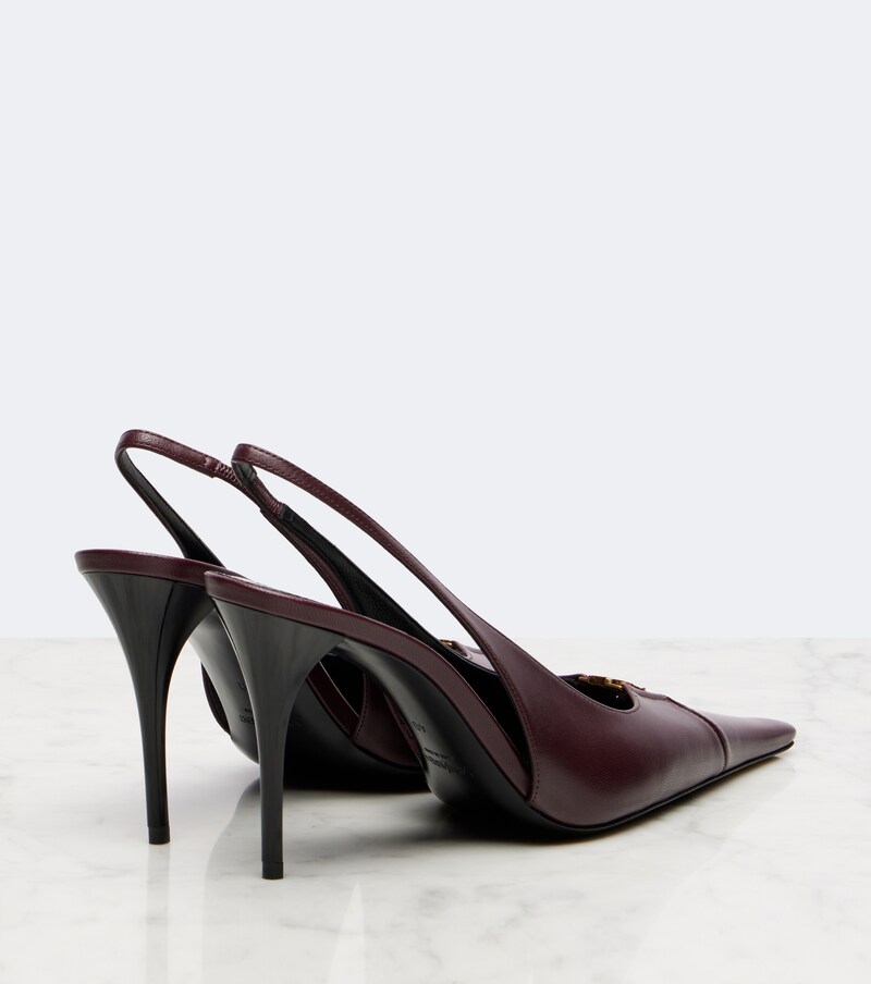 Babylone Breteuil leather slingback pumps