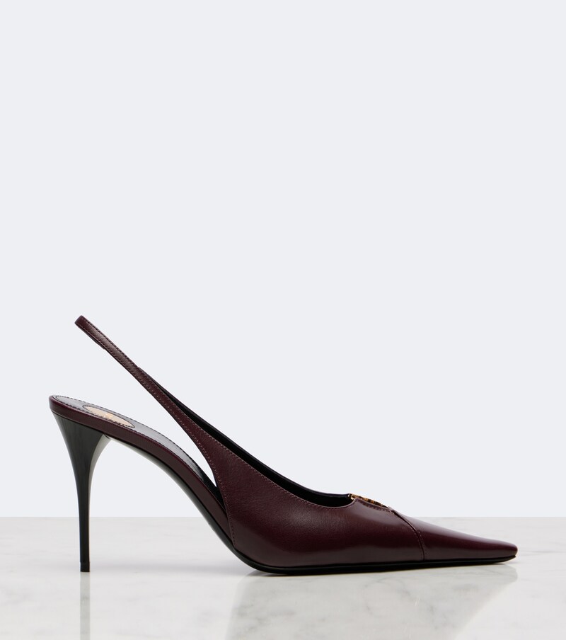 Babylone Breteuil leather slingback pumps