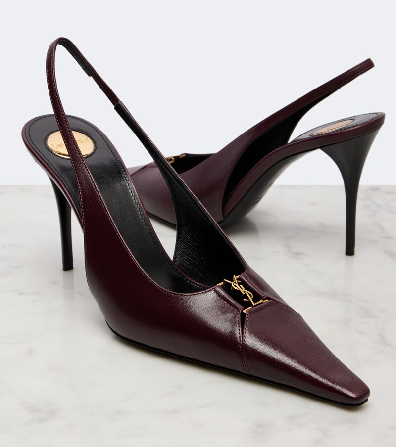 Babylone Breteuil leather slingback pumps