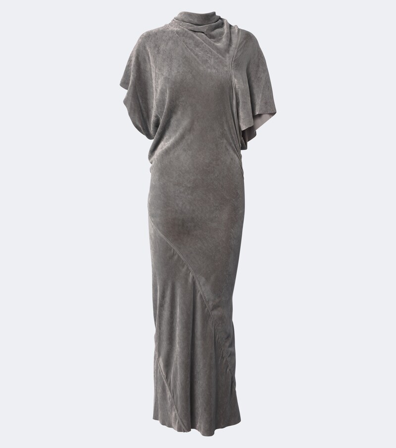 Seb draped velvet midi dress