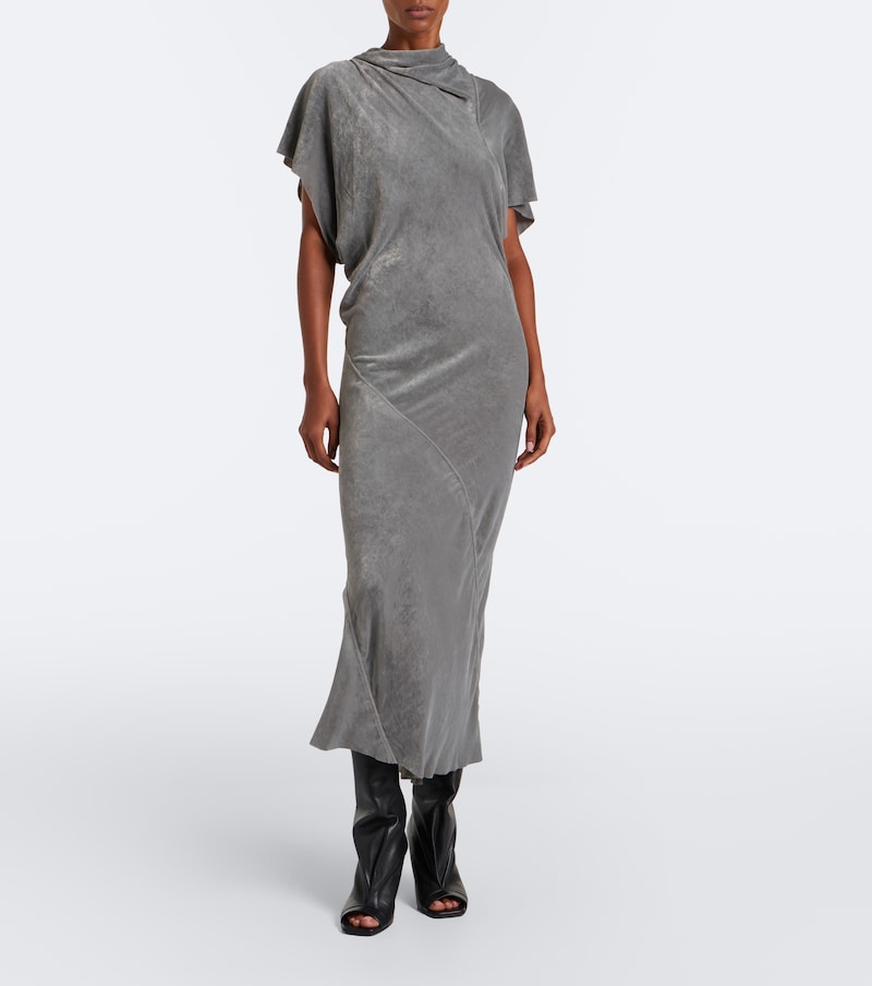 Seb draped velvet midi dress