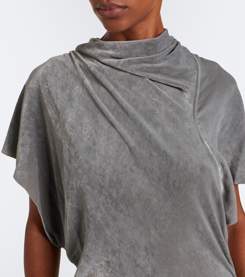 Seb draped velvet midi dress