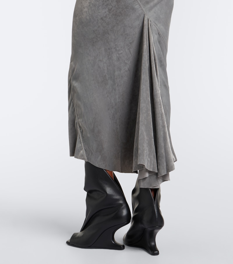 Seb draped velvet midi dress