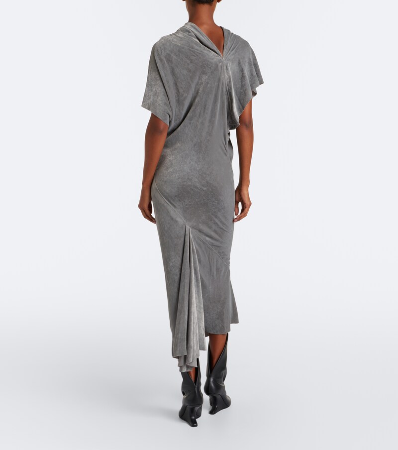 Seb draped velvet midi dress
