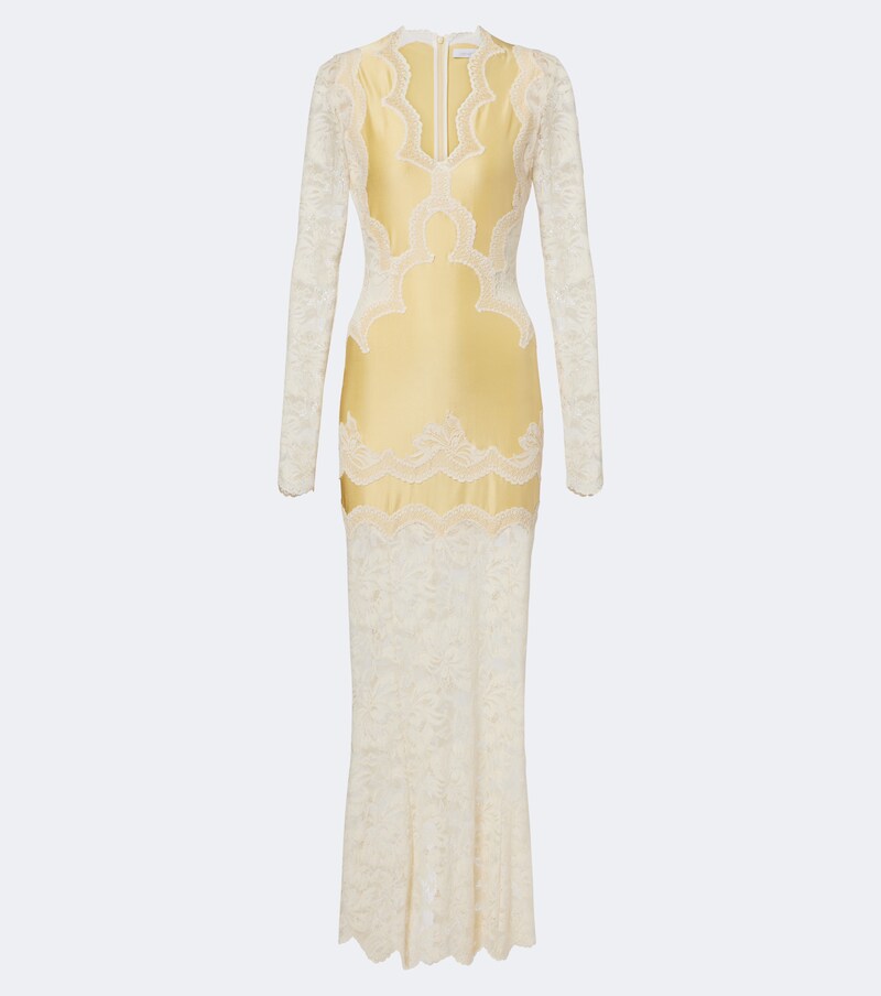 Lace and satin maxi dress