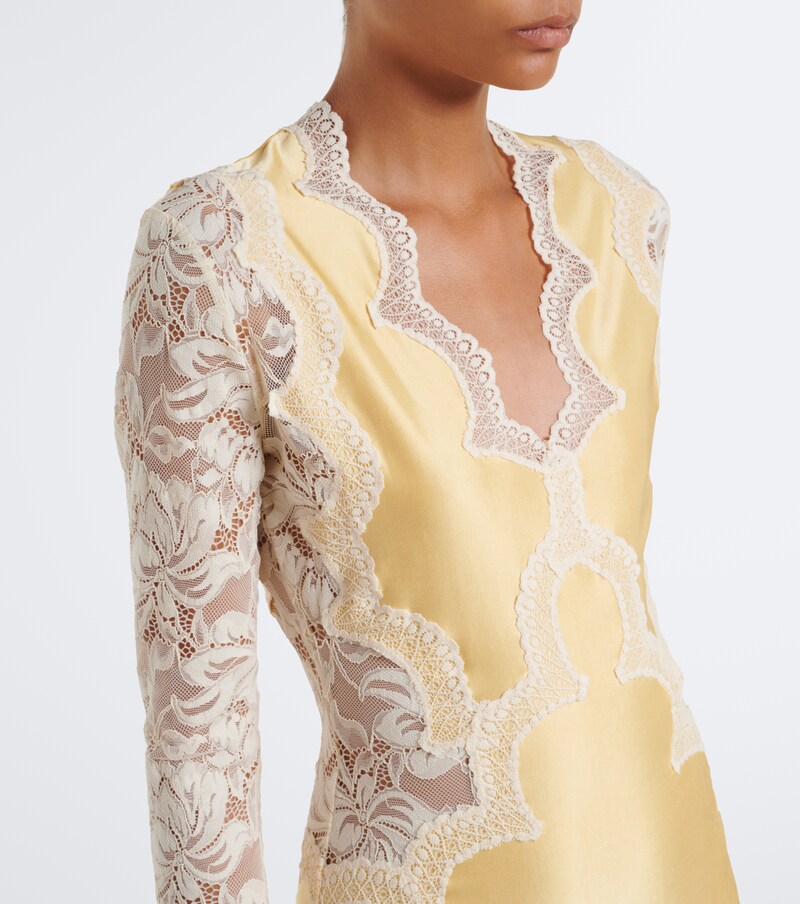 Lace and satin maxi dress