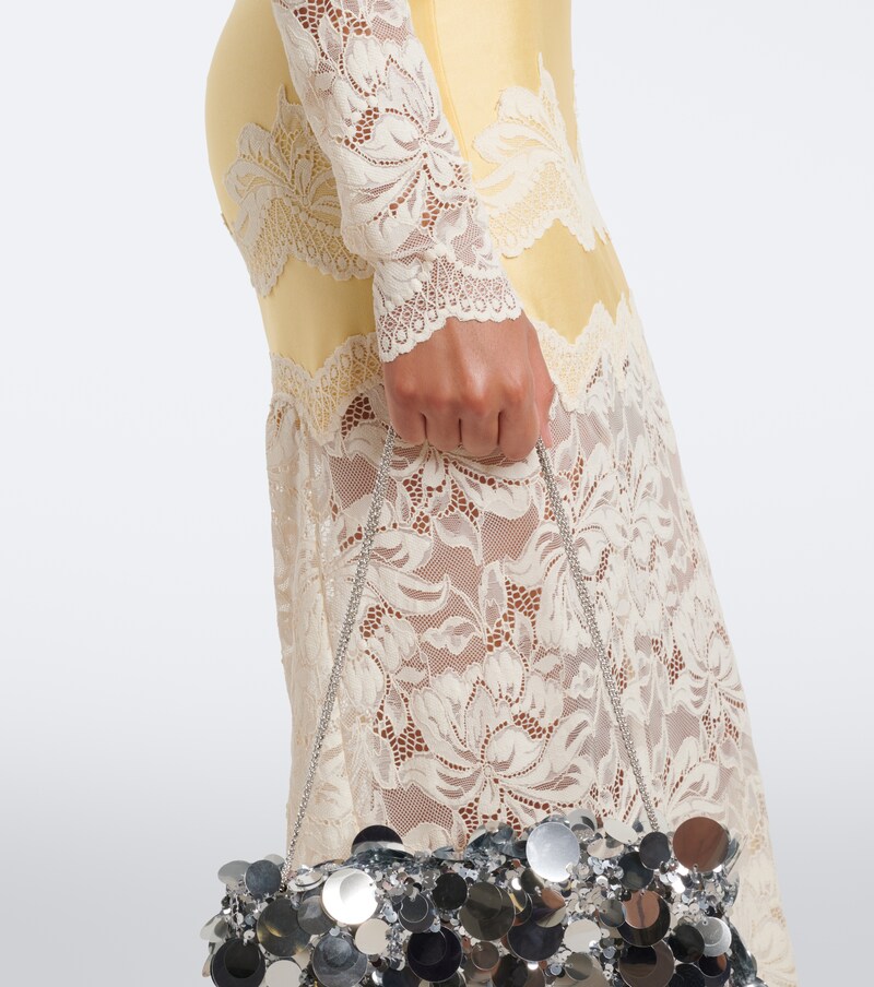 Lace and satin maxi dress