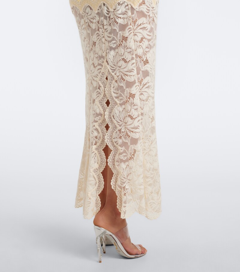 Lace and satin maxi dress