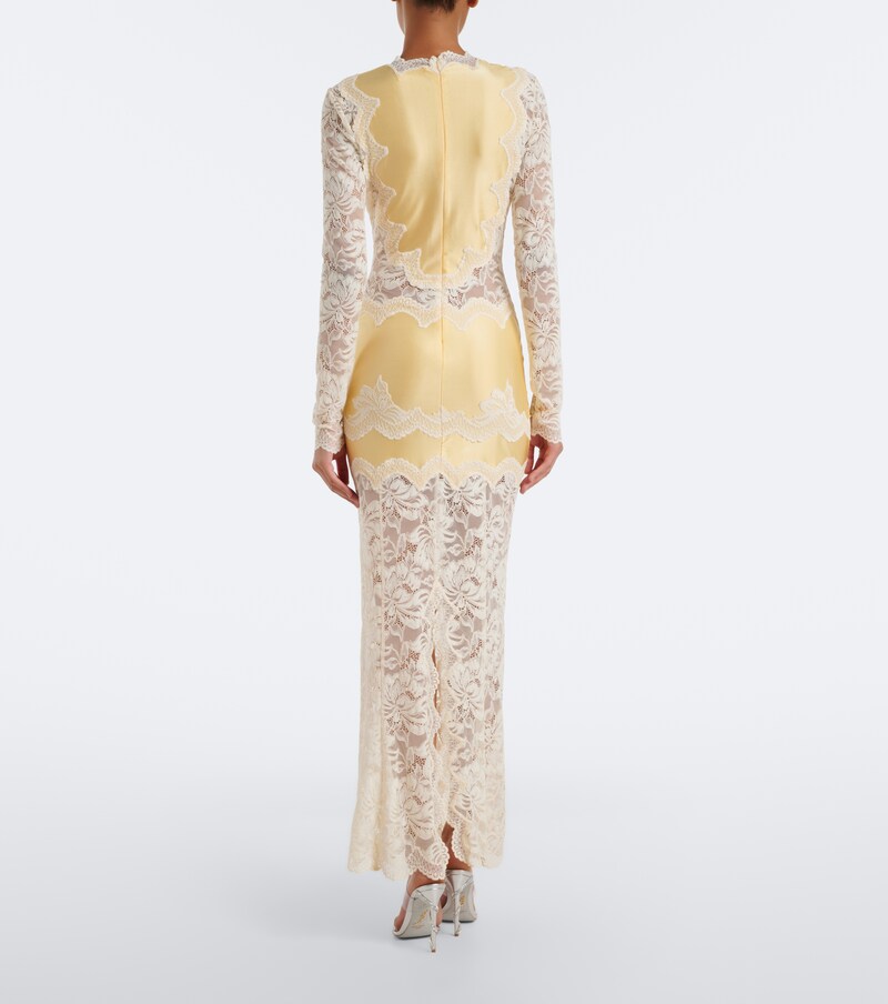 Lace and satin maxi dress