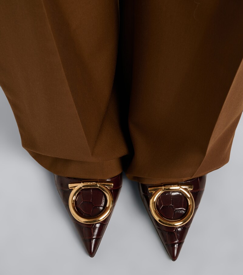 Lara Gancini croc-effect leather pumps