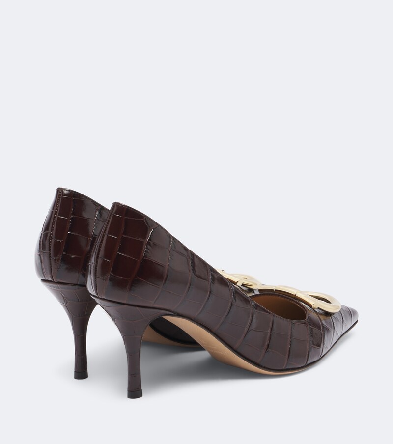 Lara Gancini croc-effect leather pumps