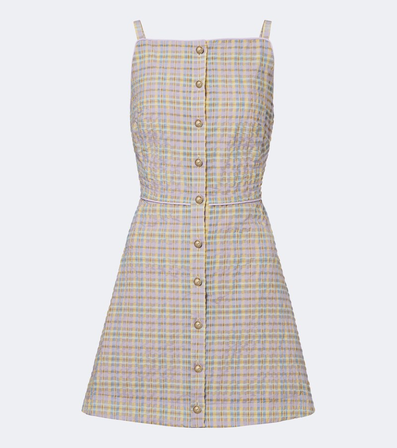 Skye plaid seersucker minidress