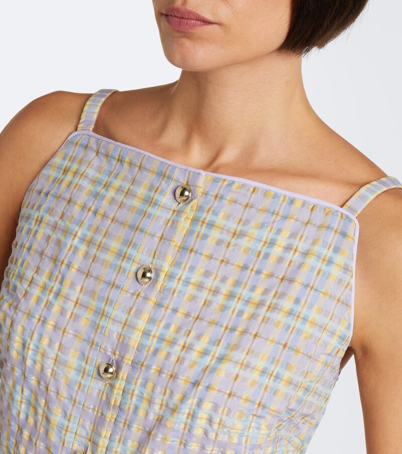 Skye plaid seersucker minidress