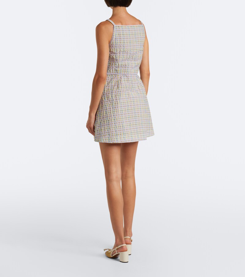 Skye plaid seersucker minidress
