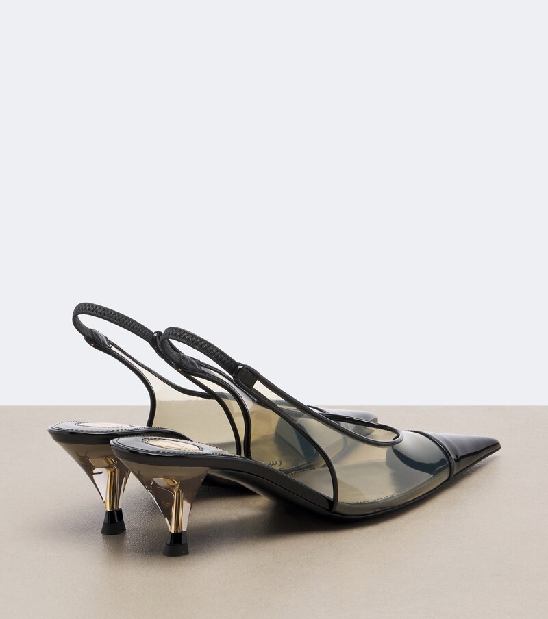 Fanny leather-trimmed slingback pumps
