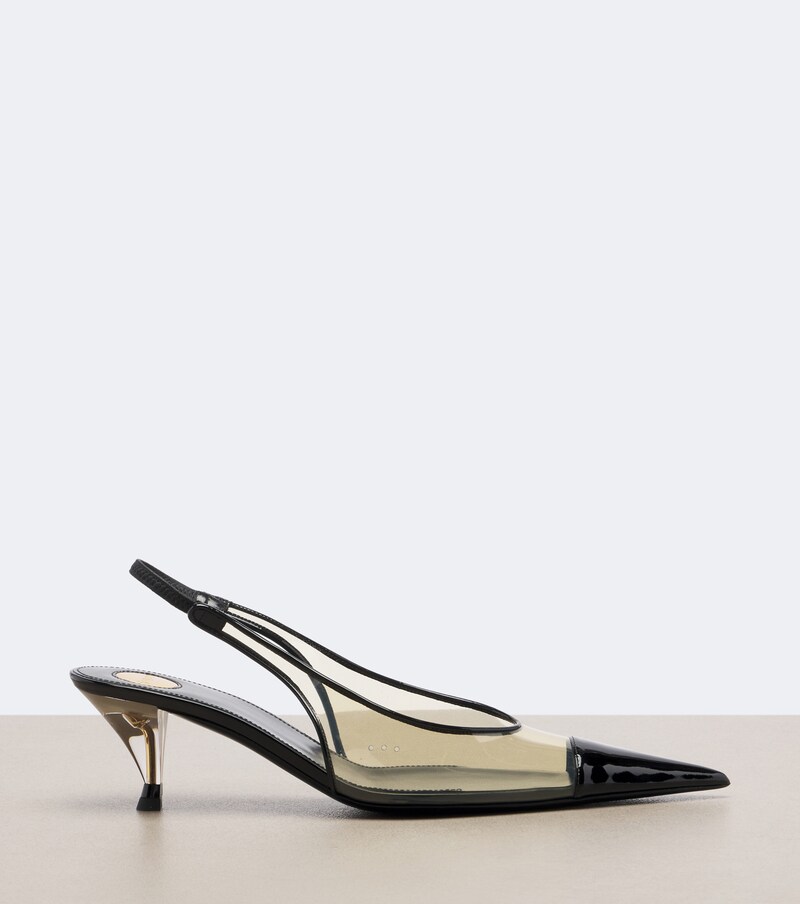 Fanny leather-trimmed slingback pumps