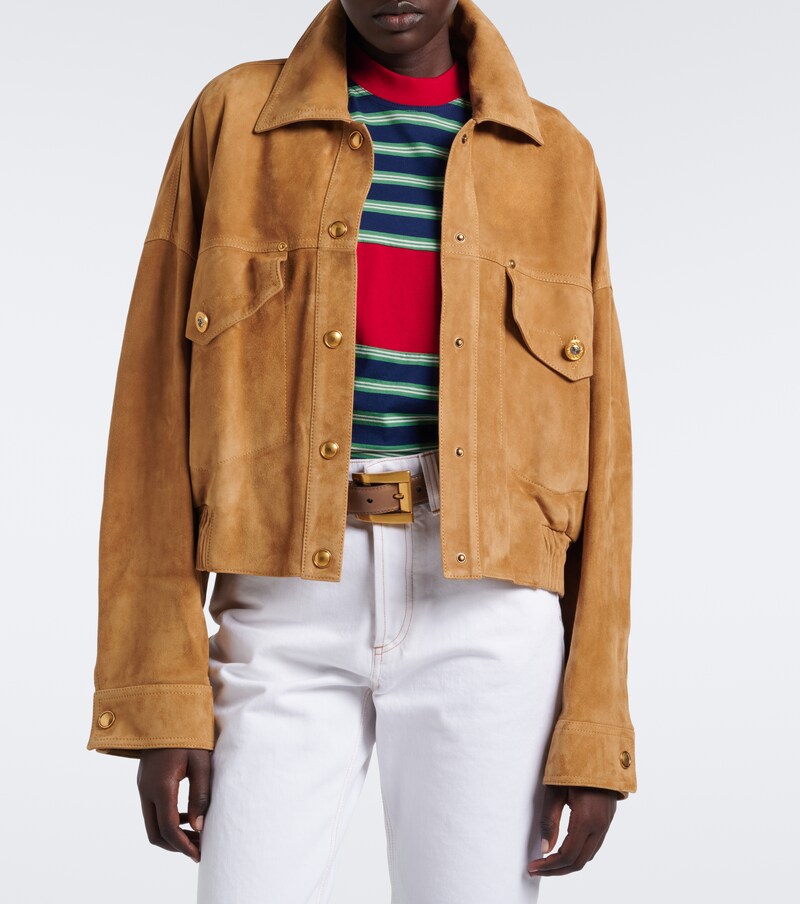 Suede blouson jacket