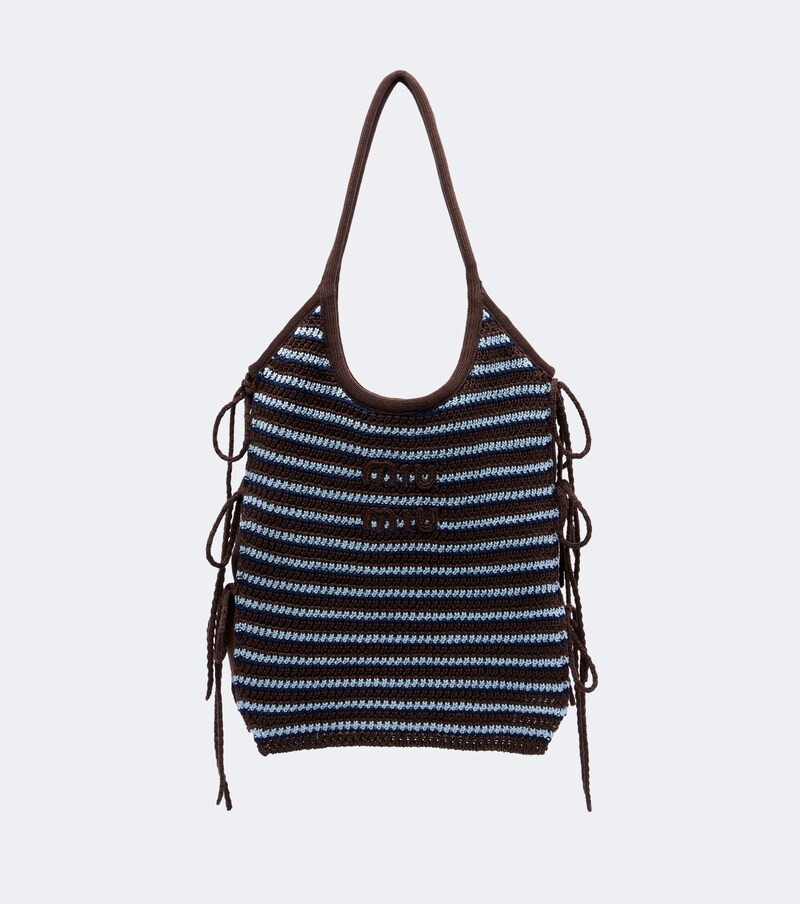 Ivy crochet striped tote bag