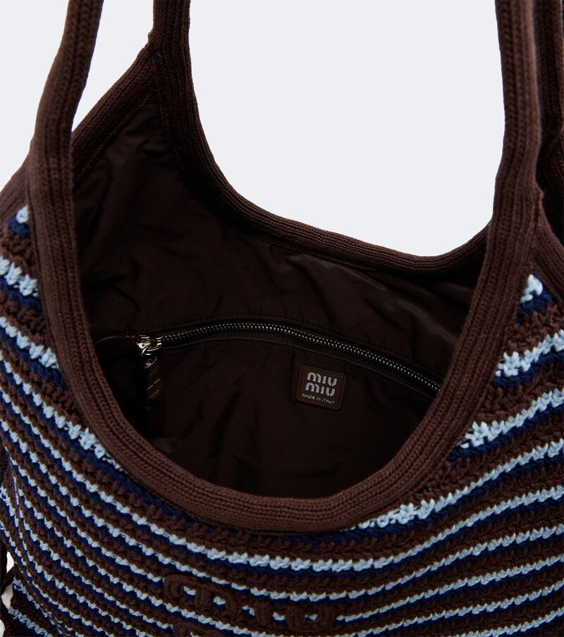 Ivy crochet striped tote bag