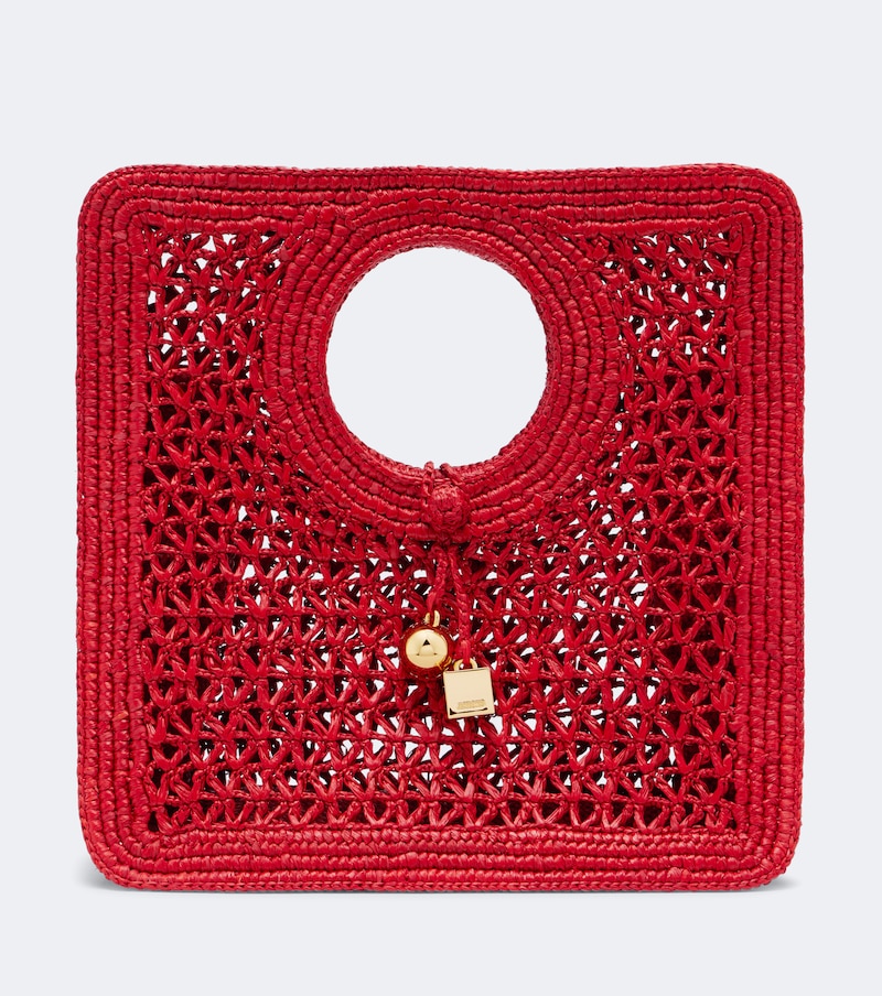 Spiaggia Small raffia top-handle bag