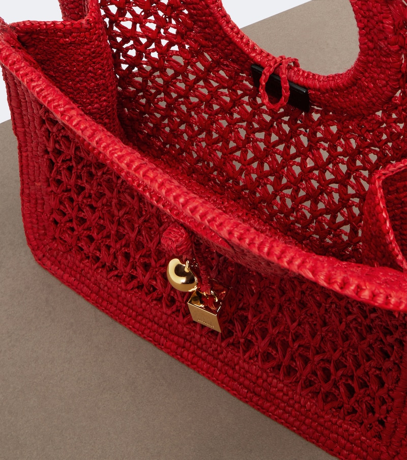 Spiaggia Small raffia top-handle bag