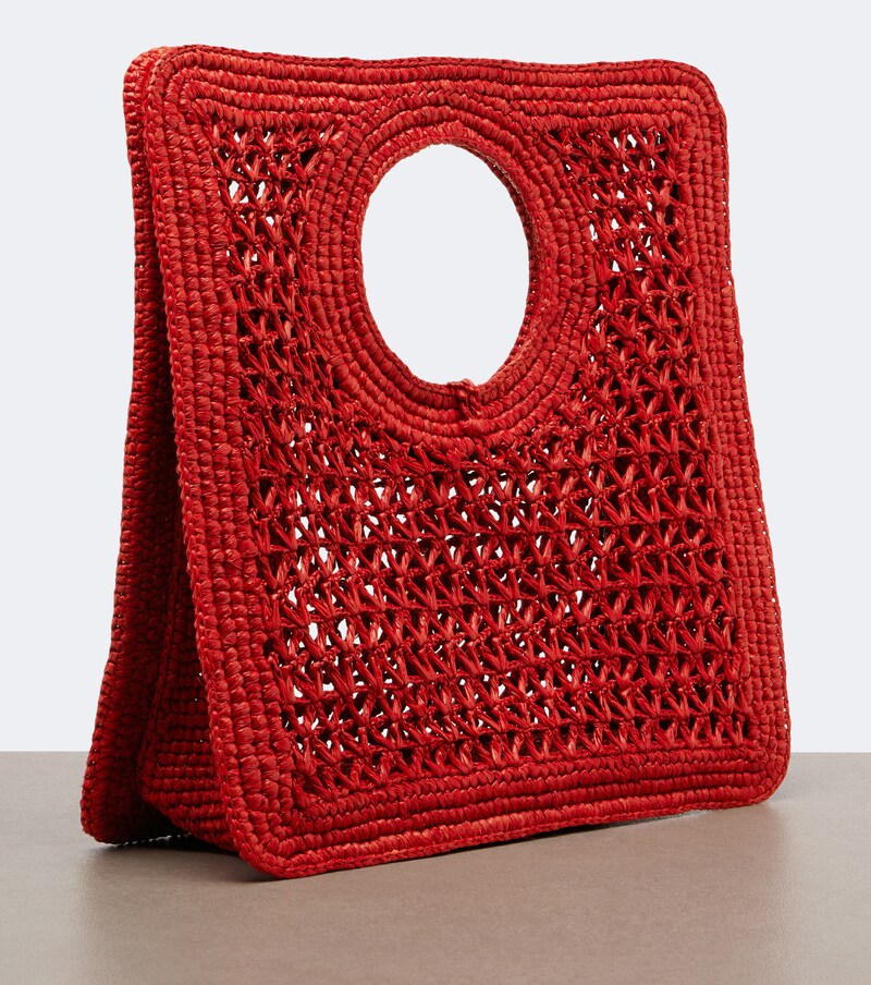 Spiaggia Small raffia top-handle bag