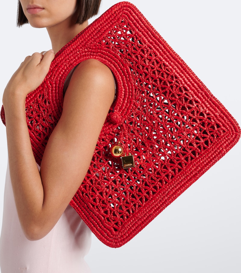 Spiaggia Small raffia top-handle bag