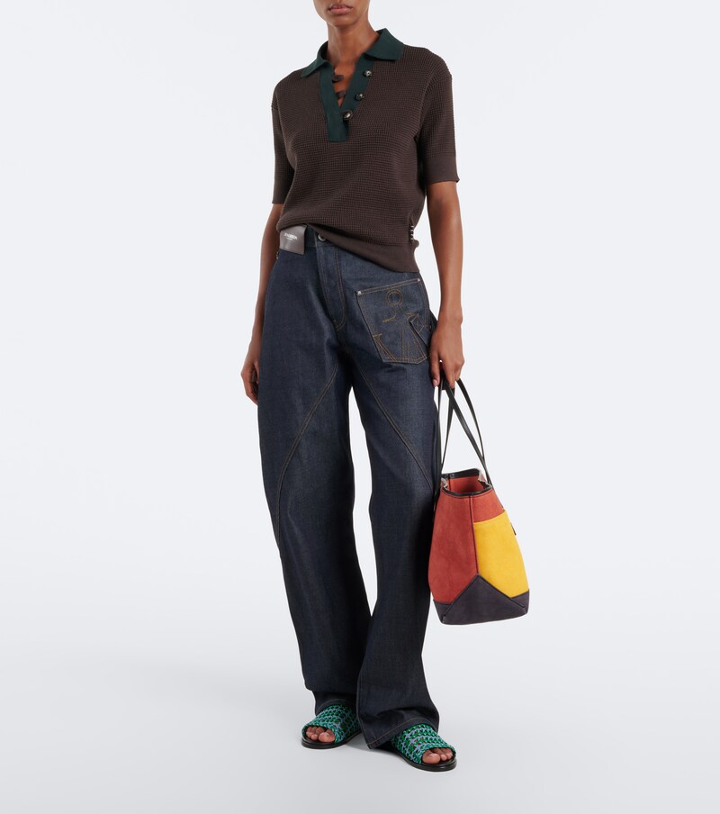 Anchor striped canvas tote bag