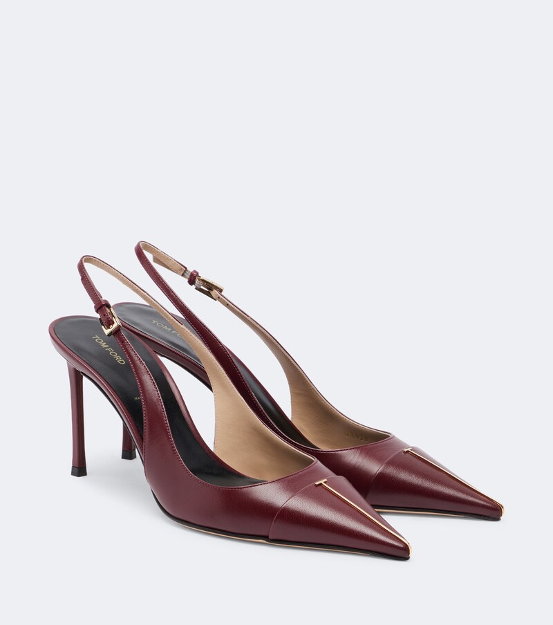Leather slingback pumps