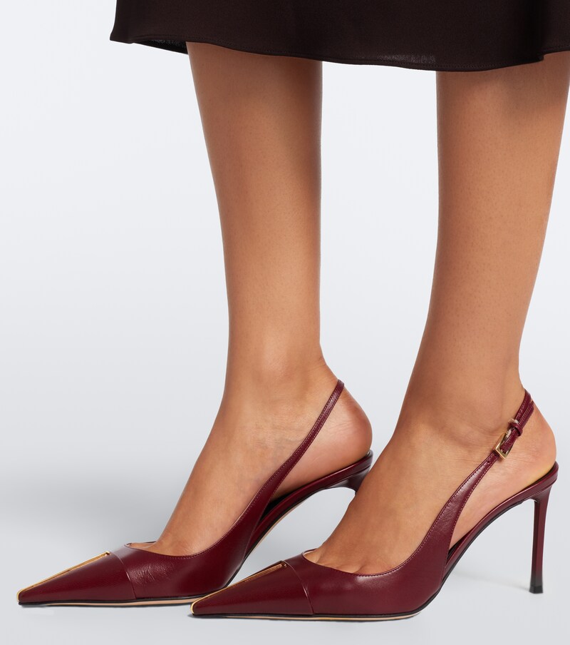 Leather slingback pumps