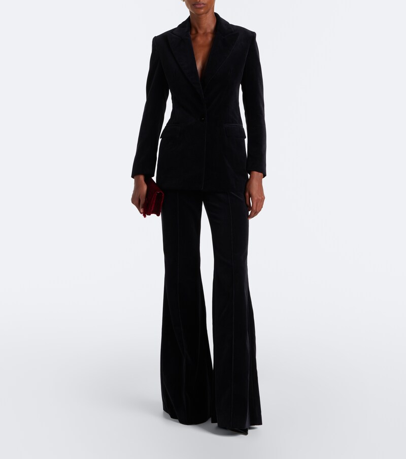 Avice cotton velvet flared pants