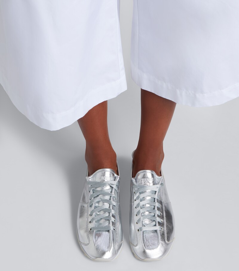 Tennis metallic leather sneakers