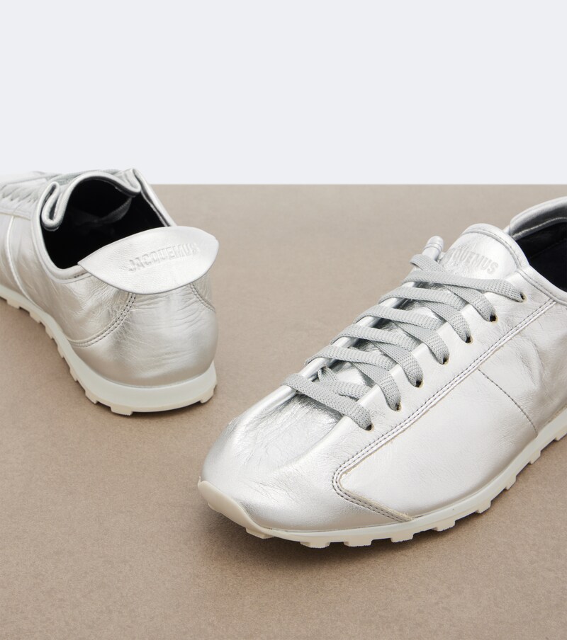 Tennis metallic leather sneakers