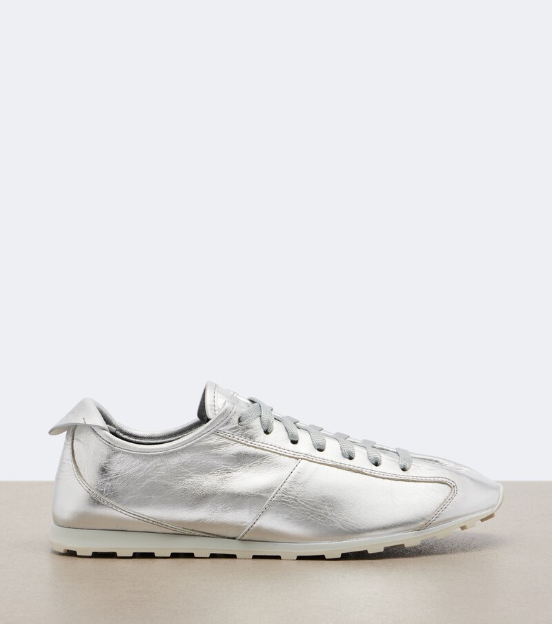 Tennis metallic leather sneakers