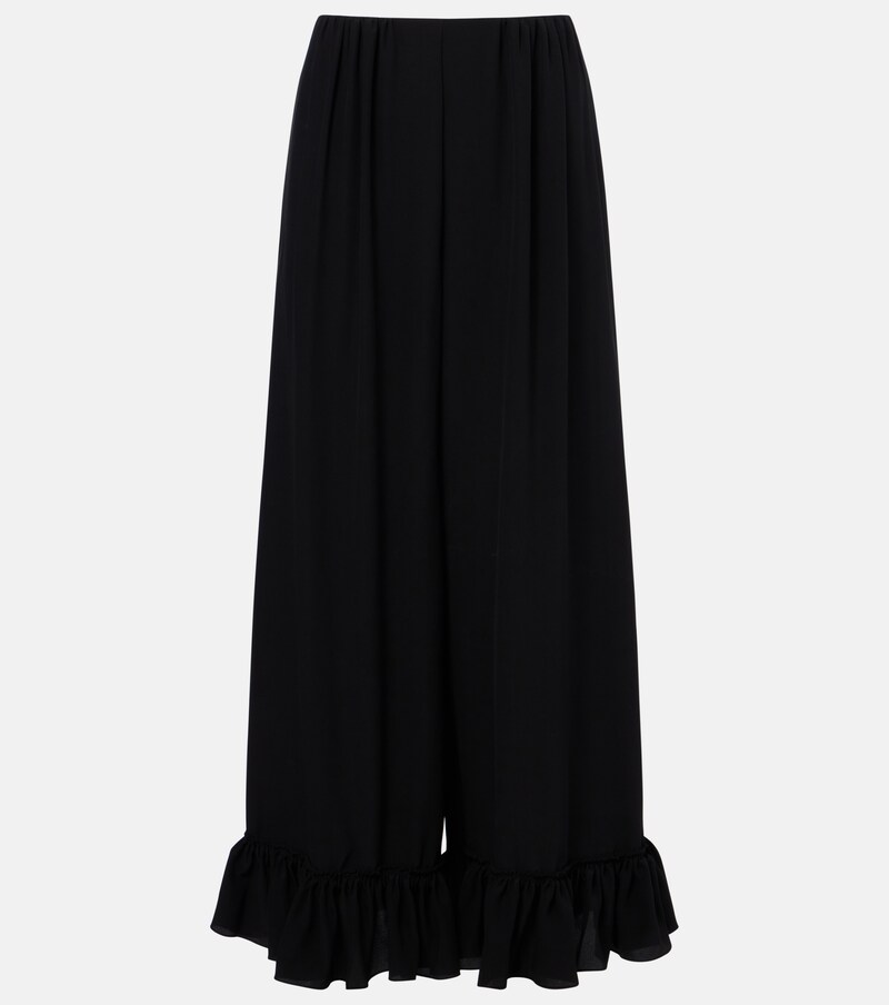 Silk crêpe de chine wide-leg pants