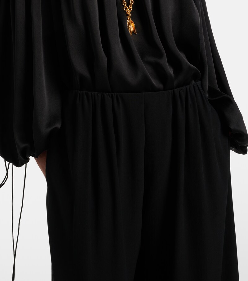 Silk crêpe de chine wide-leg pants