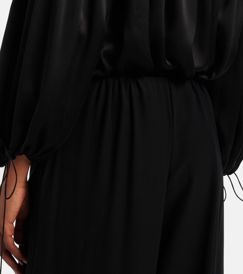 Silk crêpe de chine wide-leg pants