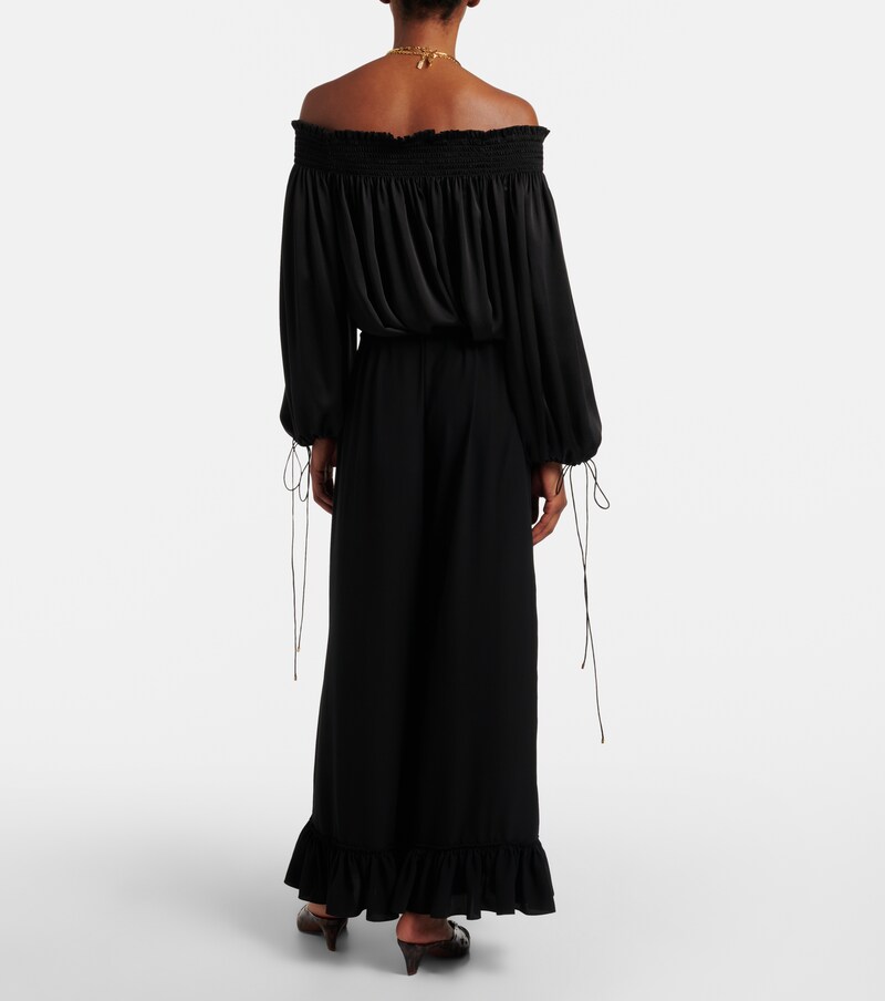 Silk crêpe de chine wide-leg pants