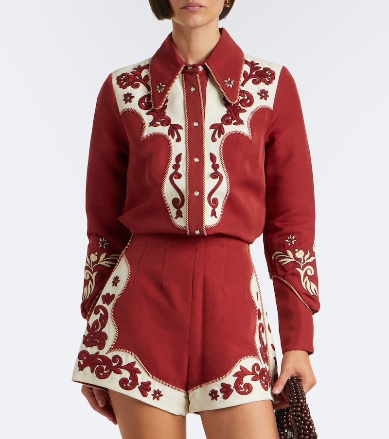Duke embroidered wool-blend shirt