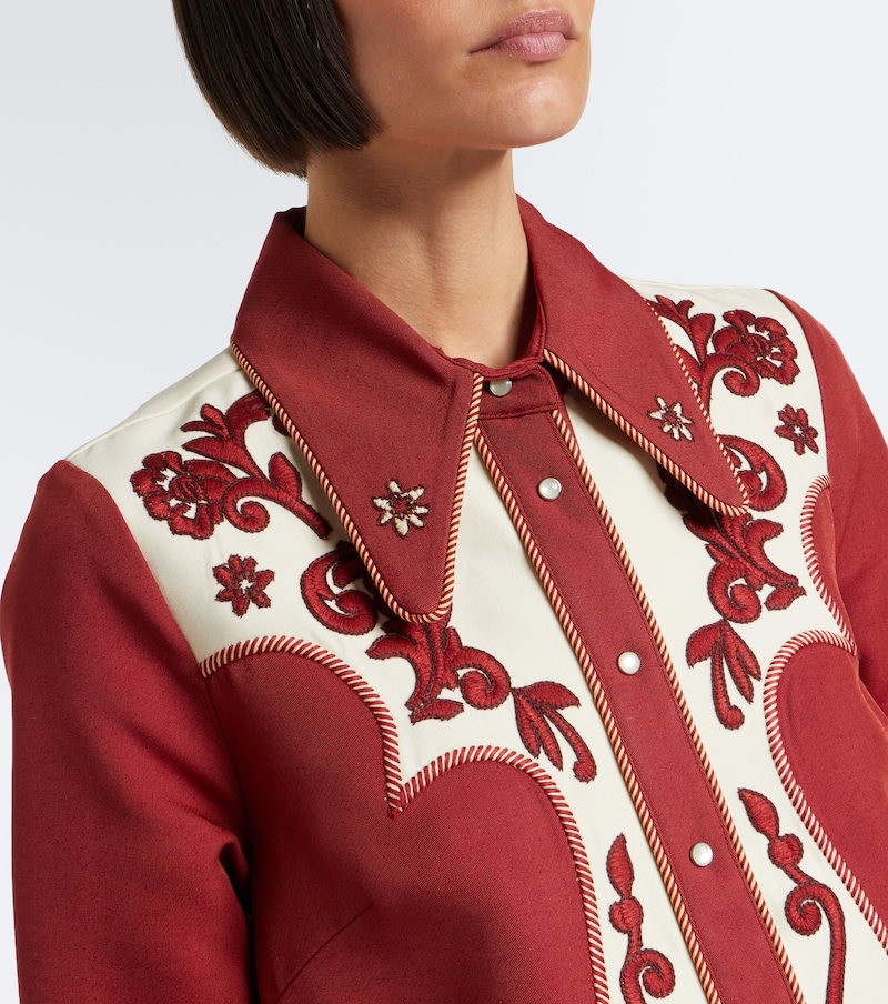 Duke embroidered wool-blend shirt