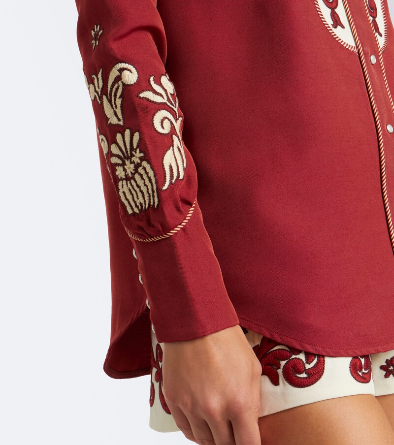 Duke embroidered wool-blend shirt